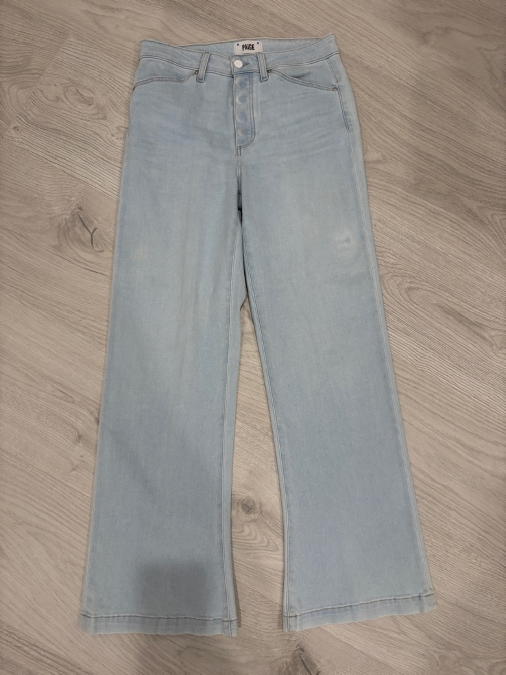PAIGE Pale Blue Wide-Leg Jeans